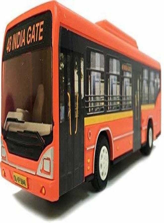 USCATALOG Toys Low Floor Pull Back Bus for Kids, Collection, Gifts Most Modern Cng Bus [Red] - Image 2